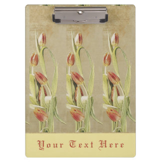 Pranchetas Tulipas Vermelhas Personalizadas Estilo Vintage