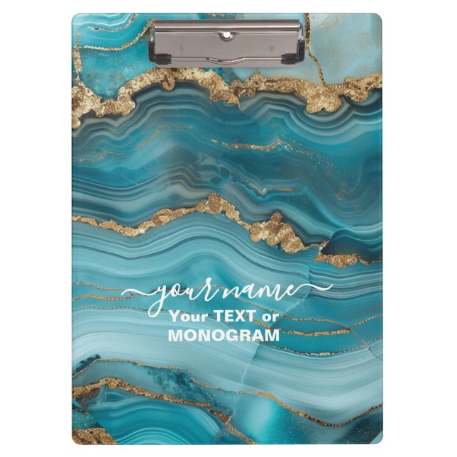 Pranchetas Turquesa e agitação Dourada (Frente)