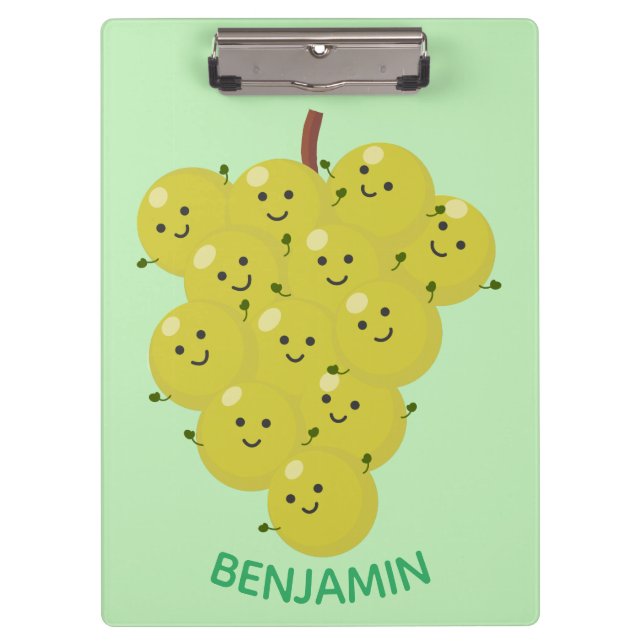 Pranchetas Um belo cacho engraçado de desenho animado de uva (Frente)