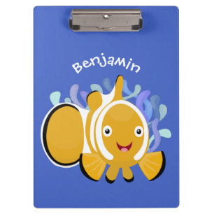 Pranchetas Um desenho animado de animação de peixe-palhaça