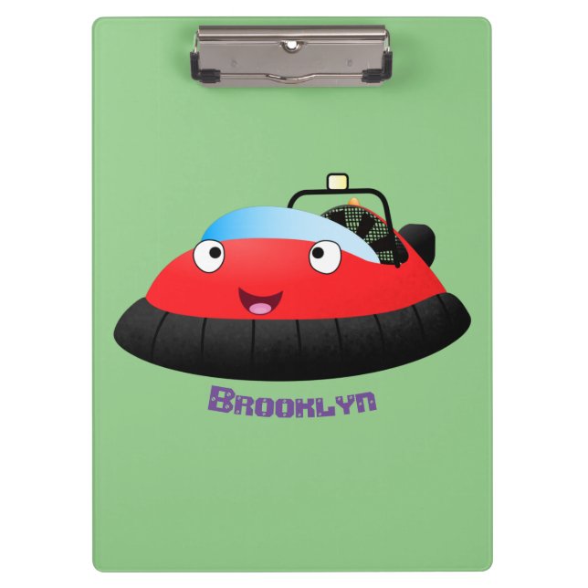 Pranchetas Um desenho animado de hovercraft, vermelho e bonit (Frente)