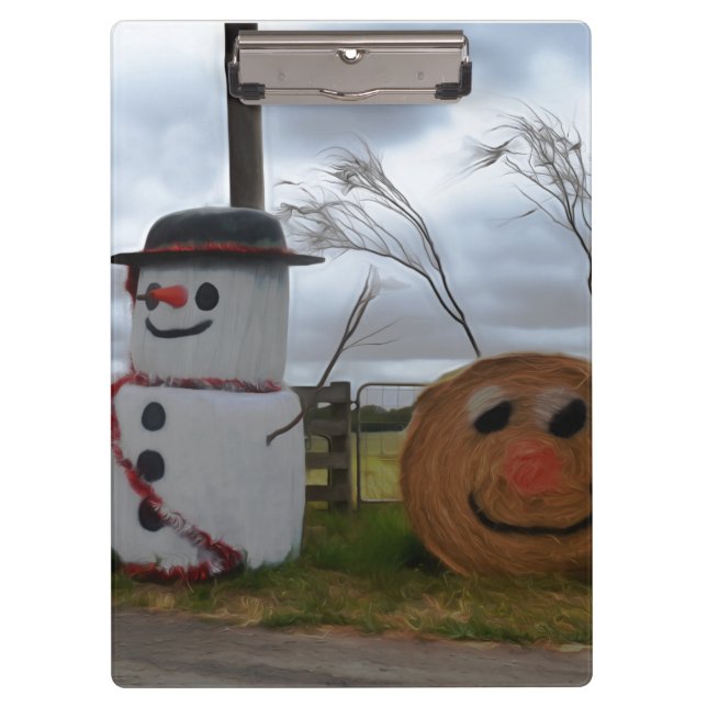 Pranchetas Uma área de transferência de natal de fazenda (Frente)