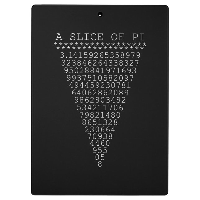 Pranchetas Uma fatia inteligente de Pi (Verso)