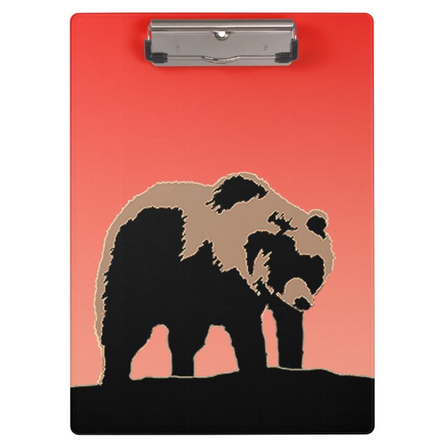 Pranchetas Urso Grizzly no Sunset - Arte original sobre a vid (Frente)