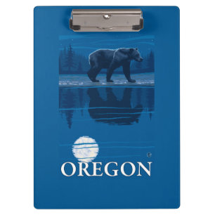 Pranchetas Urso no poster das viagens vintage do luar