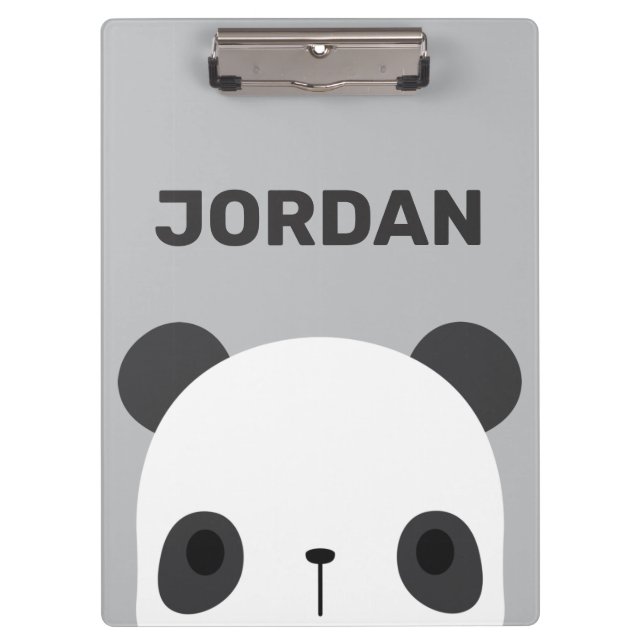 Pranchetas Urso Panda Bonito com Nome Personalizado (Frente)