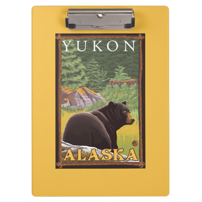Pranchetas Urso preto na floresta - Yukon, Alaska (Frente)