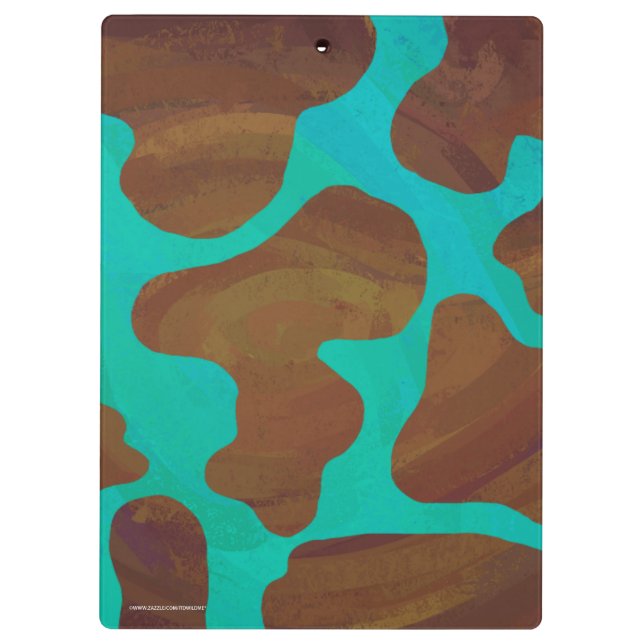 Pranchetas Vaca Brown e Teal Silhouette (Verso)