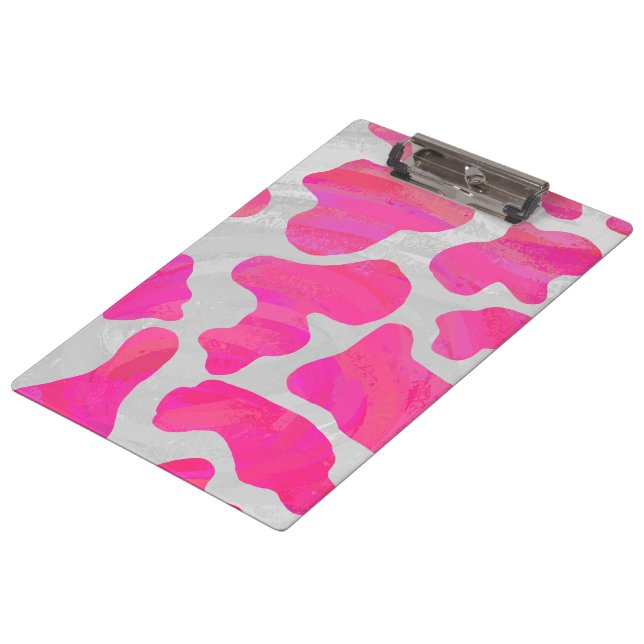 Pranchetas Vaca rosa quente e Impressão branco (Inclinado)