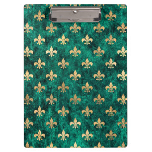 Pranchetas Veludo Verde Grunge Fleur De Lis Mardi Gras