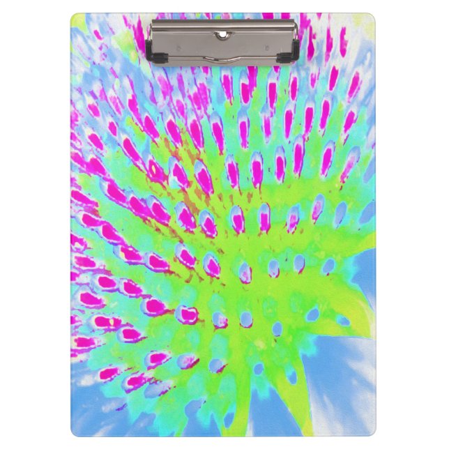 Pranchetas Verde limão e Flor de Cone Abstrato Roxo (Frente)