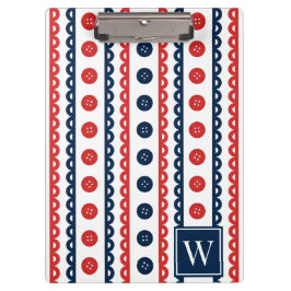 Pranchetas Vermelho & Azul-Marinho Preppy Artesanato & Costur