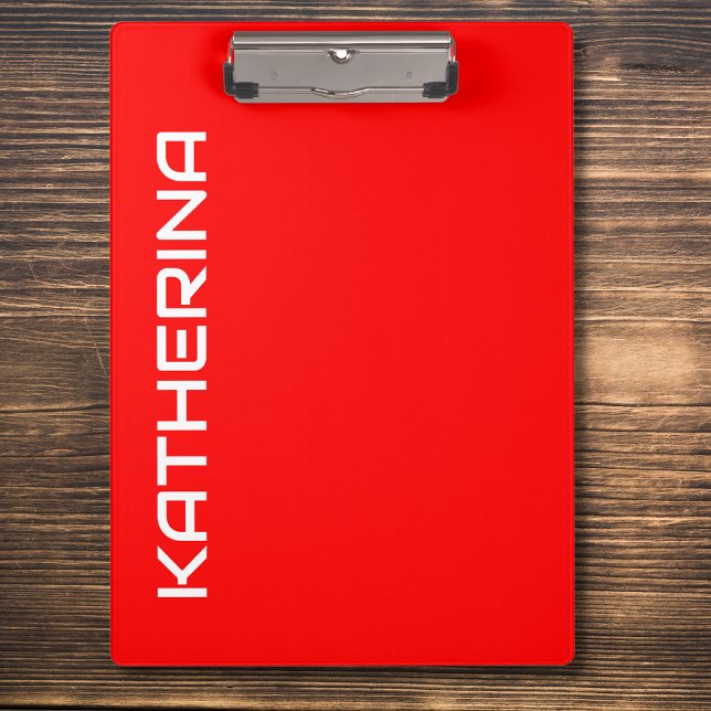 Pranchetas Vermelho Cor Sólida | Nome Branco Clássico (Criador carregado)