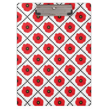Vermelho Shabby Chic, Papoulas Florais Pretas e Br