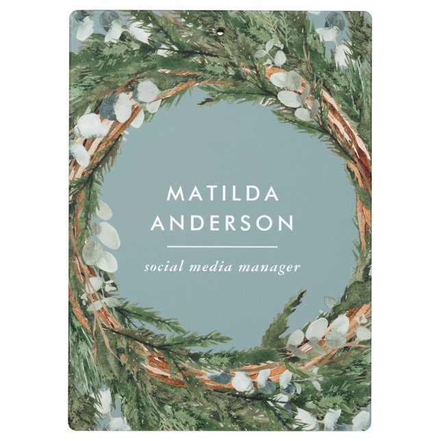 Pranchetas Verruga botânica elegante de eucalipto moderno (Verso)