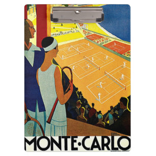 Pranchetas Viagens vintage, Tênis, Esportes, Monte Carlo Môna