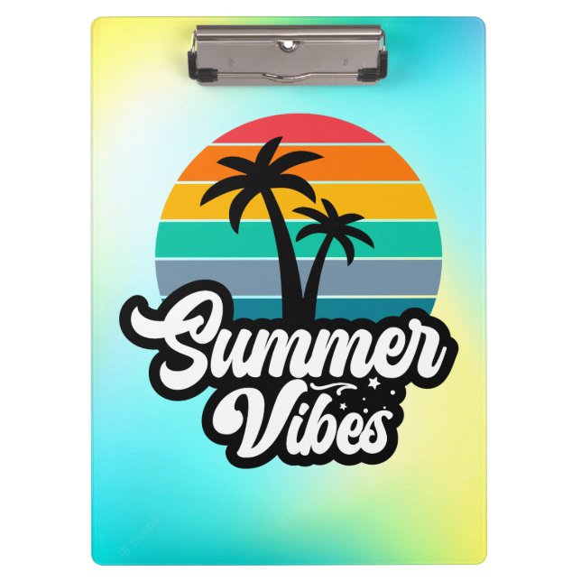 Pranchetas Vibrações de Verão com Design de Palmeiras (Frente)