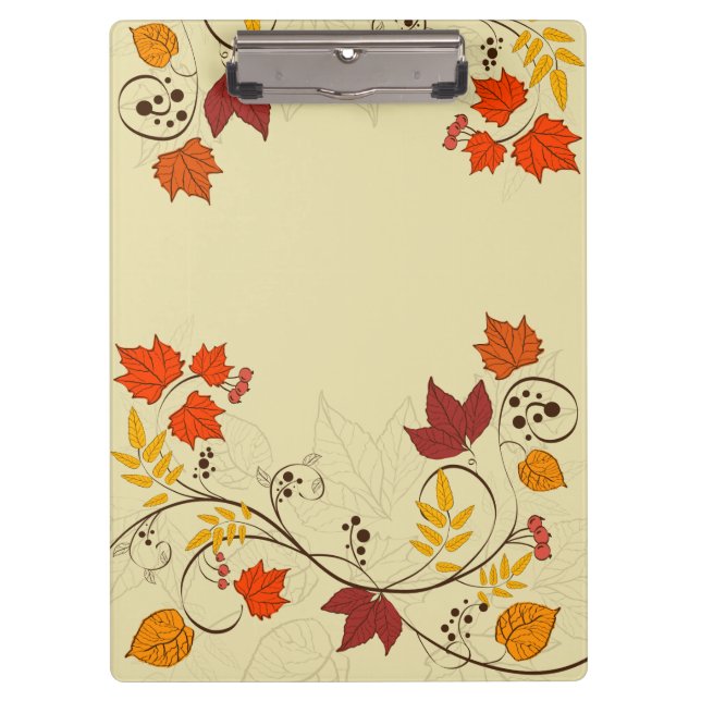 Pranchetas Videiras da folha do outono com texto customizável (Frente)