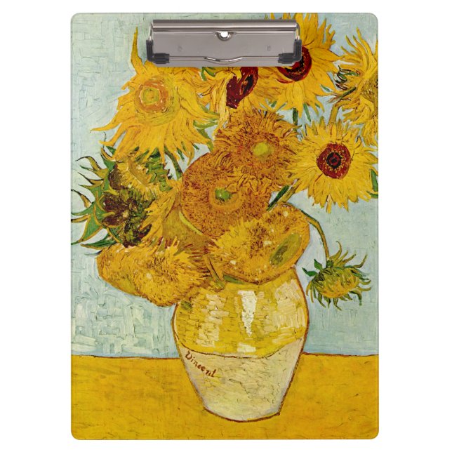 Pranchetas Vincent Van Gogh 12 Girassóis Impressionista (Frente)