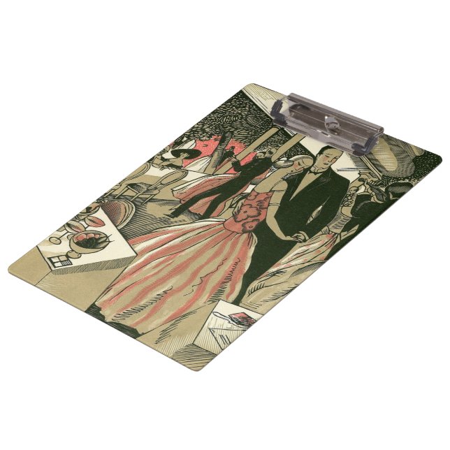 Pranchetas Vintage Art Deco Wedding, Newlyweds First Dance (Inclinado)