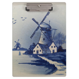 Pranchetas Vintage Blue White Delft Windmill