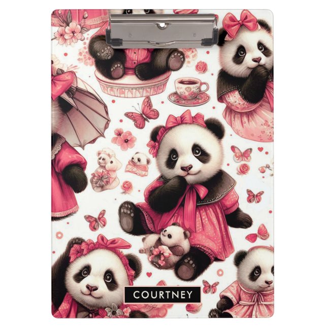 Pranchetas Vintage Cute Baby Panda Sem Olhos (Frente)
