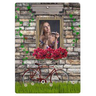 Pranchetas Vintage Fairytale Bicycle Rosa Girly Photo Frame