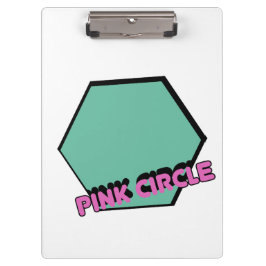 Pranchetas Vintage Greenish Hexagon com Texto em Círculo Rosa