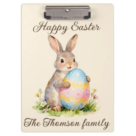 Pranchetas Vintage Happy Easter Bunny with Egg Family 