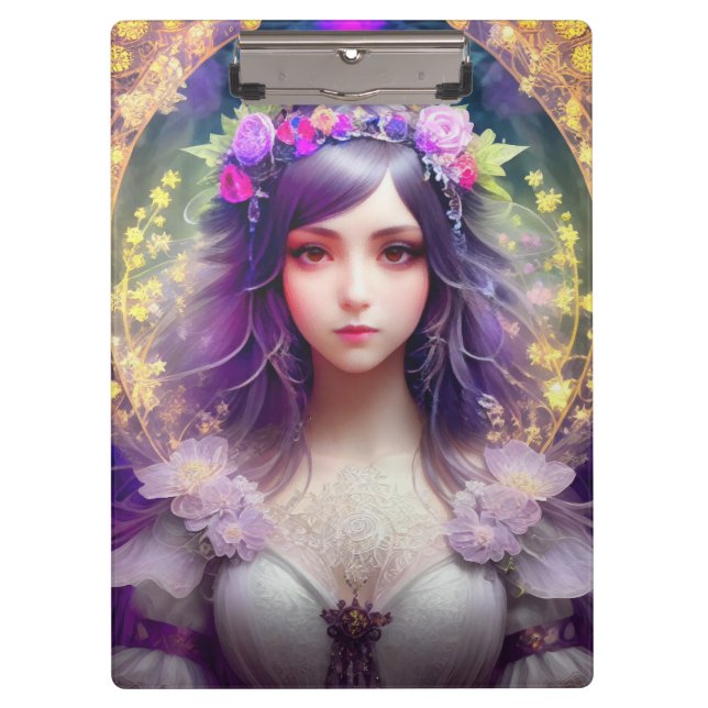 Pranchetas Vintage Mucha Style Linda Retrato de Mulher (Frente)