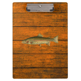 Pranchetas Vintage Rainbow Trout Clipboard de Grãos de Madeir