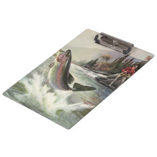 Pranchetas Vintage Rainbow Trout Pescador Pesca de Peixes
