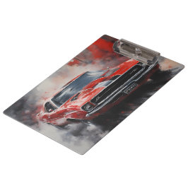 Pranchetas Vintage Red Muscle Car com faixa prateada