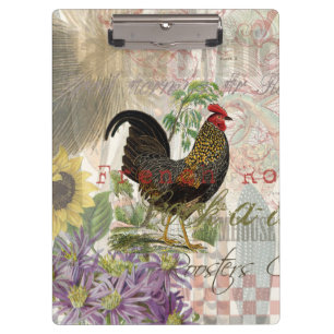Pranchetas Vintage Rooster French Collage Pet Fazenda