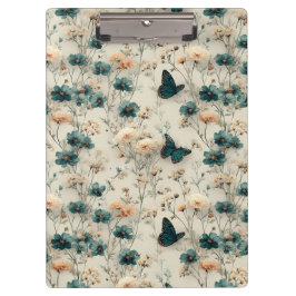 Pranchetas Vintage Spring Flowers and Butterflies