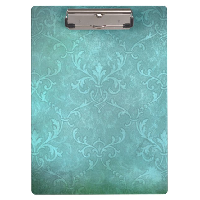 Pranchetas Vintage turquoise damask teal vintage (Frente)