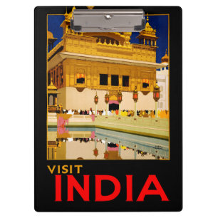 Pranchetas Visite o poster de viagens India Vintage art