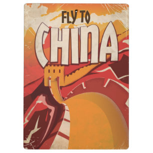 Pranchetas Voe para a China pôster de viagem vintage