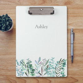 Pranchetas Watercolor Eucalyptus Botanical Border Clipboard