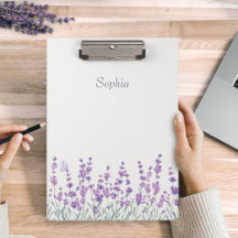 Watercolor Lavender Floral Purple Clipboard