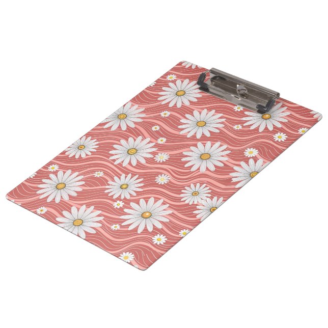 Pranchetas Wavy Pink Daisies (Inclinado)