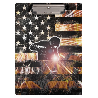 Pranchetas Welding Flag Sparks and Flames