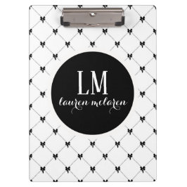 Pranchetas White & Black Bow Monogram