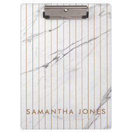 Pranchetas White Carrara Marble Dourado Stripe Clássico Moder