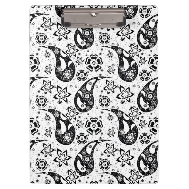 Pranchetas White Floral Paisley Pattern Design (Frente)
