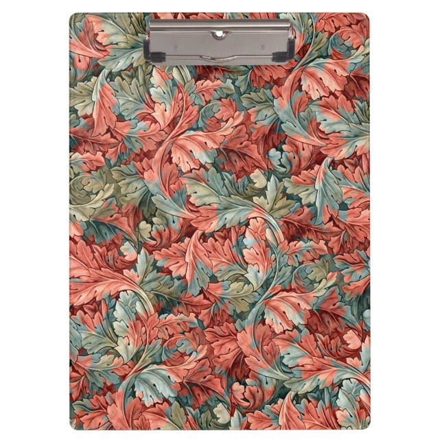 Pranchetas William Morris Acanto Ferrugem Vermelho Sage Verde (Frente)