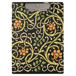 Pranchetas William Morris Black Floral Art Impressão Design