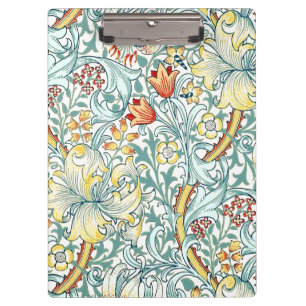 Pranchetas William Morris Ouro Lily Floral Patterno