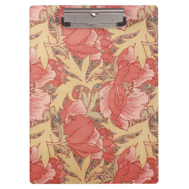 Pranchetas William Morris Poppies Floral Art Nouveau Pattern (Frente)