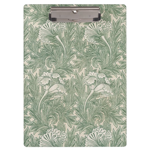 Pranchetas William Morris Verde Sage Padrão de Tulipa: Vintag (Frente)